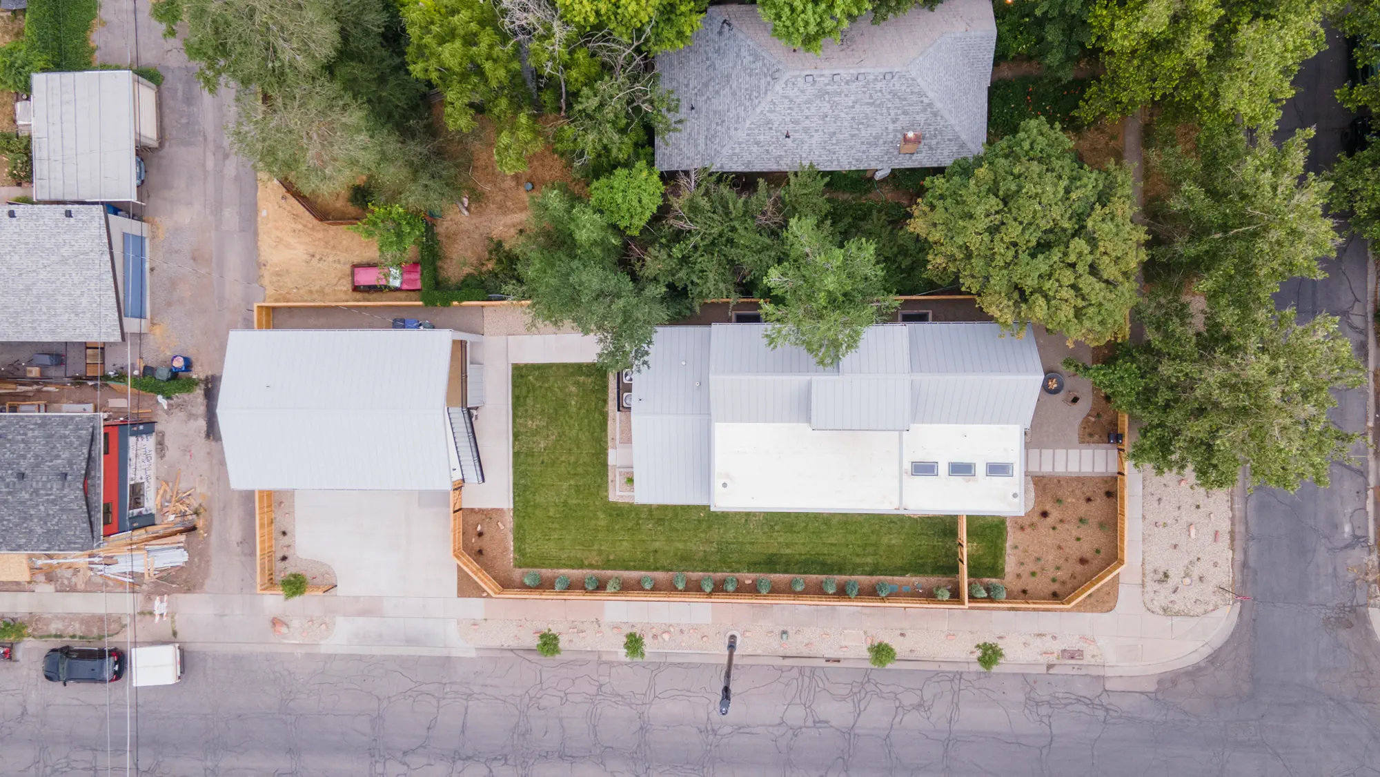 Aerial view of Lincoln Street Residence in Salt Lake City's 9th & 9th neighborhood
